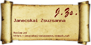 Janecskai Zsuzsanna névjegykártya